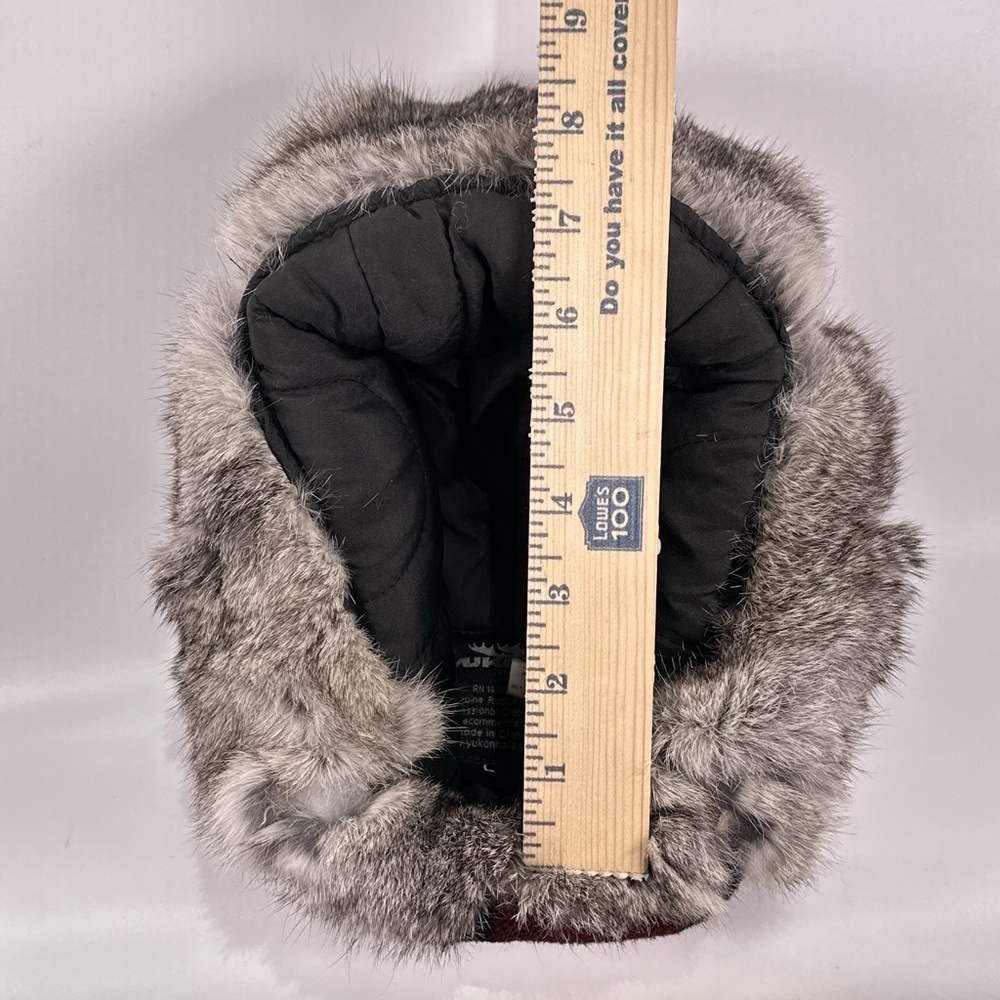 Yukon Tracks Mens Trapper Hat Rabbit Fur Buffalo Plaid Size L - Picture 13 of 13